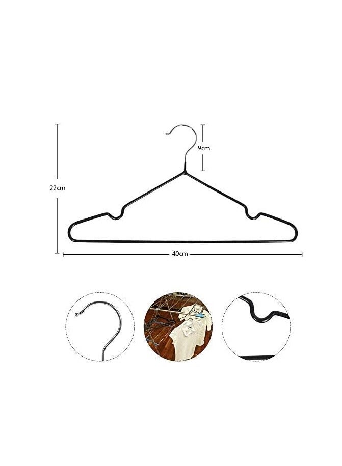 10-Piece Metal Wire Hanger Black/Silver 40x22 cm - Image 2