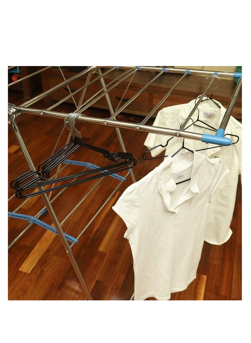 10-Piece Metal Wire Hanger Black/Silver 40x22 cm - Image 4