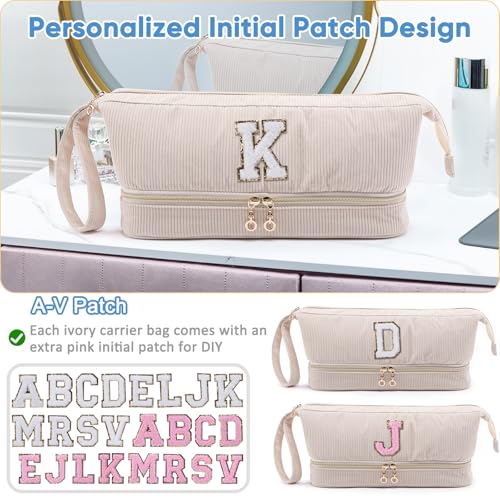 ELCUPA Initial Personalized Hair Dryer Case,Double-Layer Hair Tools Travel Carrying Case for Shark FlexStyle with Hair Dryer Bag- Hair Air Wrap Dryer Case Flat Curling Iron Travel Organizer Gift - Image 3