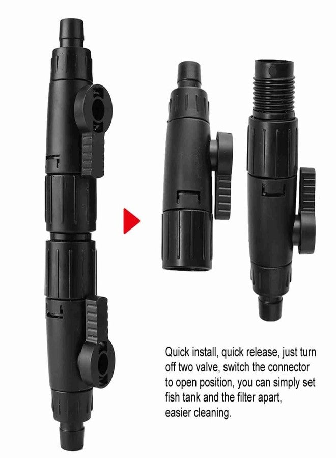 Chiffonade Black ABS Plastic Fish Tank Valve Interface Connector Quick Release Connector Control Hose Valve for Aquarium(12mm/0.5inch) - Image 5