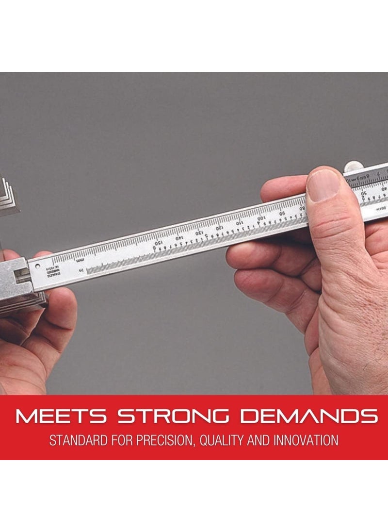 Starrett Starrett Vernier Caliper with Hardened Stainless Steel Depth Rod Lock Screw and Sharp Black Graduation  Metric English 06 Range 001 Graduation  125MEA6150  - Image 5