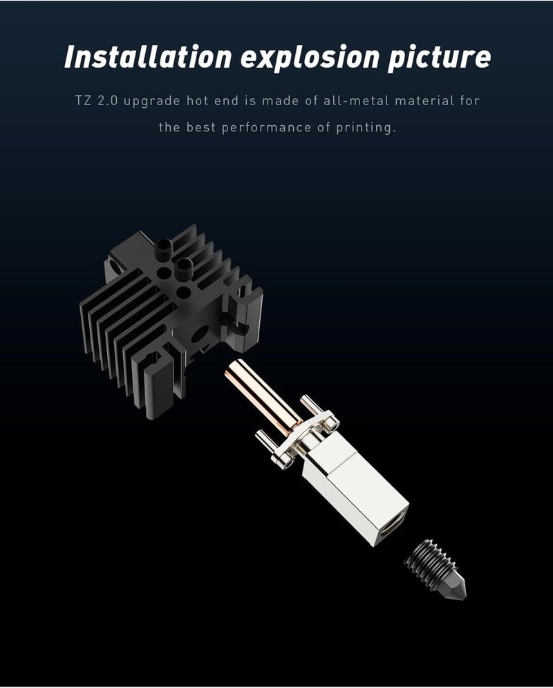 KASTWAVE Hotend Hardened Steel Nozzle, Up to 500°C, Plated Copper Heater Block with CHT Brass Nozzle 0.4mm Compatible with Bambulab X1 / X1 Carbon Combo P1P 3D Printer - Image 2