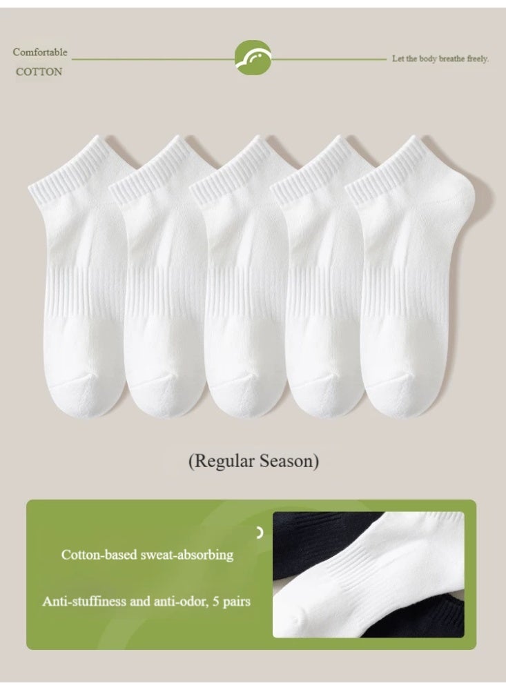 YOKA Men's Sports Socks (10-Pack) - Pure White - Low-Cut, Ultra-Comfortable Cushioning, Breathable and Moisture-Wicking, Odor-Resistant - Perfect for an Active Lifestyle and Sports - Image 1