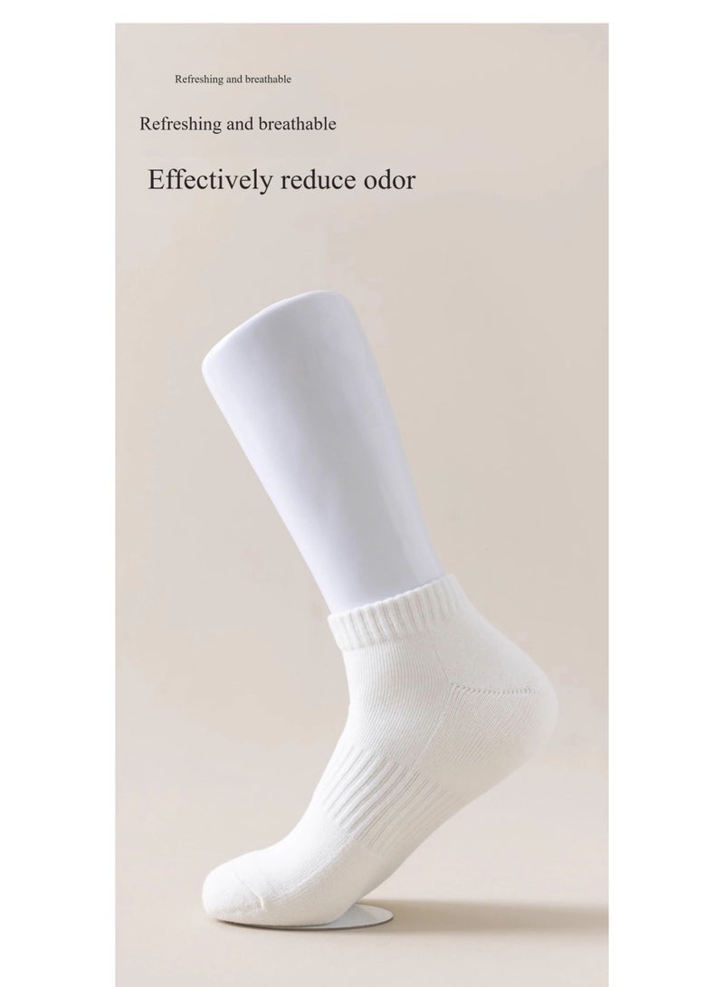 YOKA Men's Sports Socks (10-Pack) - Pure White - Low-Cut, Ultra-Comfortable Cushioning, Breathable and Moisture-Wicking, Odor-Resistant - Perfect for an Active Lifestyle and Sports - Image 3