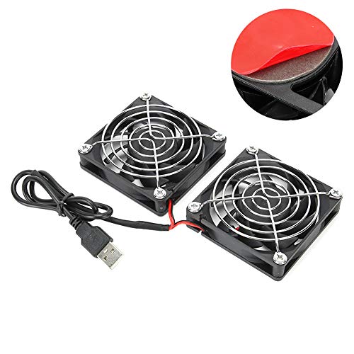 PUSOKEI Dual Cooling Fans for Router, 5V USB Dual Cooling Fan Router heatsink for RT?AC68U AC86U EX6200 AC15 - Image 4