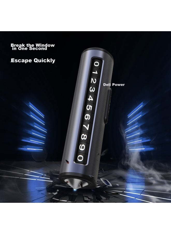 Deli Temporary Parking Card With Window Breaker Number Plate Move Car Plate Car Safety Hammer Multi-function - Image 3