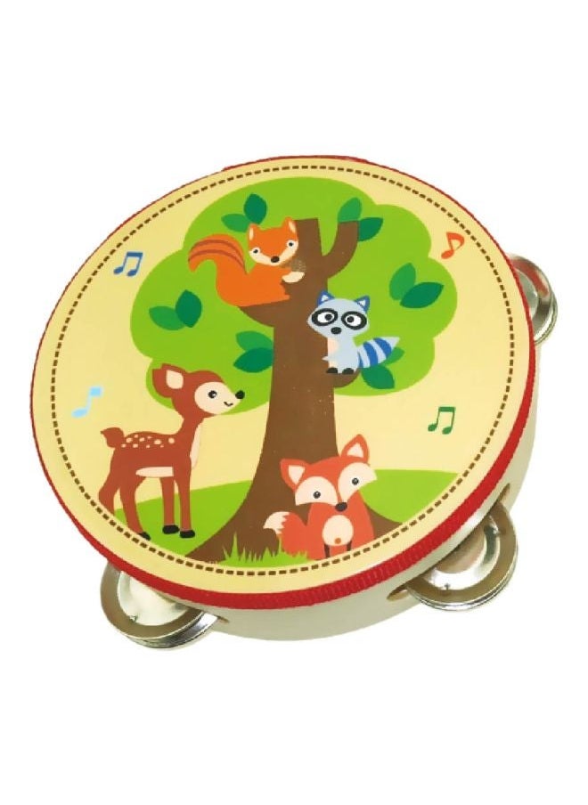 NIBEMINENT Forest Themed Wooden Tambourine L22985 25cm  - Image 1