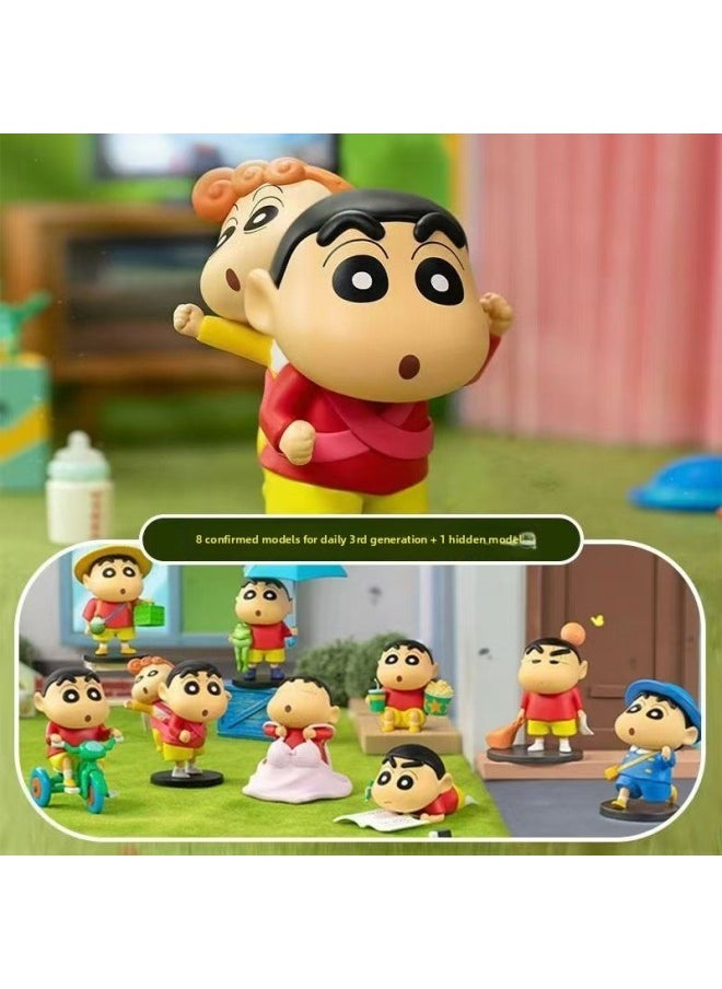 null - Crayon Shin-chan Daily Series Blind Box Cute Trendy Play Series Peripheral Hand-made Desktop Cake Decoration Birthday Ornaments-Color:3 Blind Boxes [not Repeated]-Specifications:Crayon Shin-chan [daily 3 Series] - Image 1