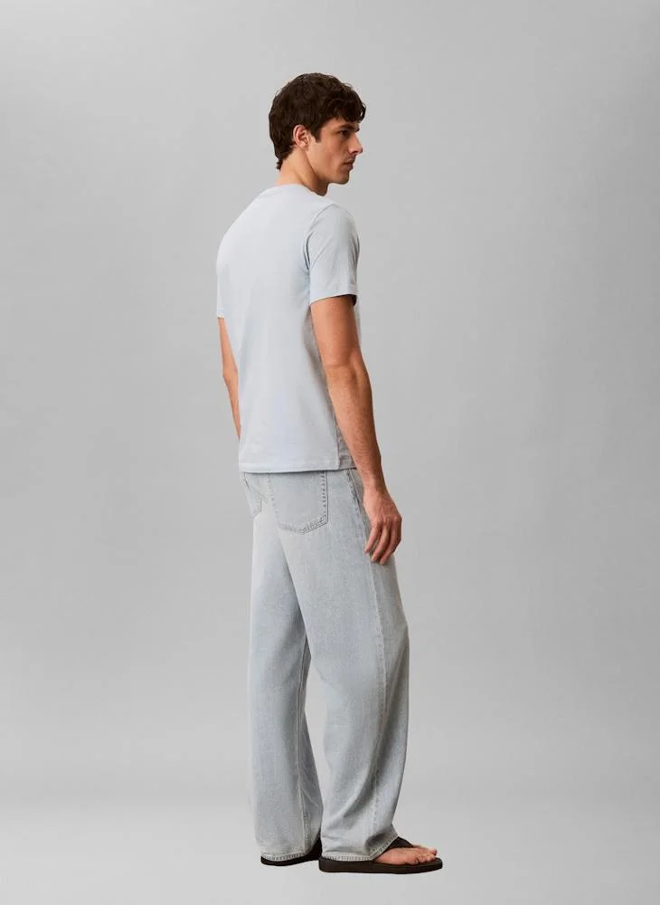 Calvin Klein Jeans Winter Sky Logo Graphic Crew Neck T-Shirt for Men | Best Price UAE