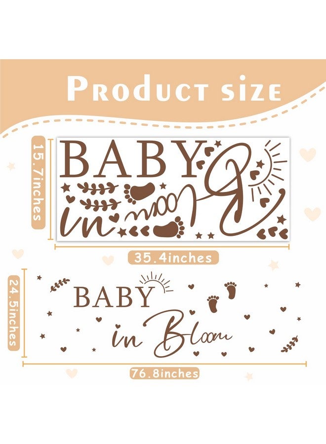 HATARU Baby in Bloom Sign Baby Shower Party Decals Gender Reveal Decorations for Balloon Arch Girl or Boy Vinyl Stickers for Backdrop He or She Pregnancy Party Supplies Oh Babys Signs for Wall Background - Image 3