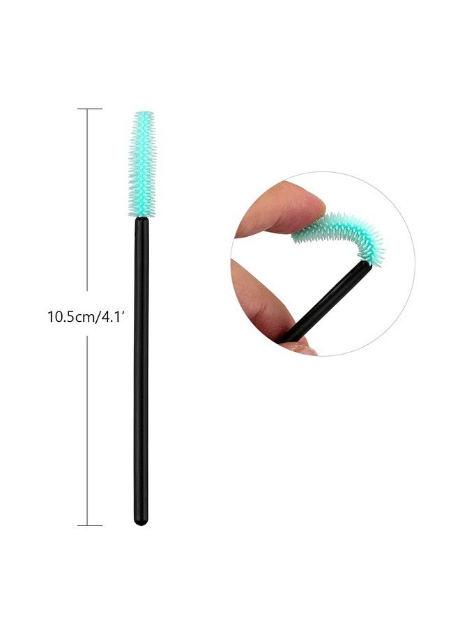 g2plus 100Pcs Silicone Eyelash Brushes Mascara Brushes Wands Applicator Makeup Kits For Makeup Personal Care And Eyelash Extensions (Black) - Image 2
