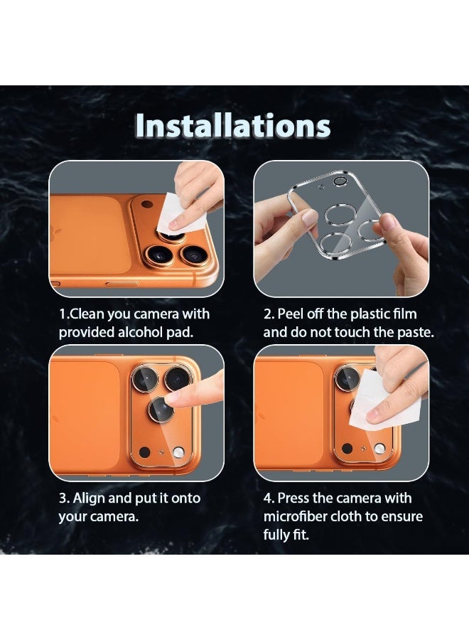 For iPhone 17 Pro 6.3-Inch Camera Lens Protector - Ultra HD Tempered Glass Camera Len Protection Cover [Case Friendly] [Scratch-Resistant] [Night Shooting Mode], Transparent - Image 3