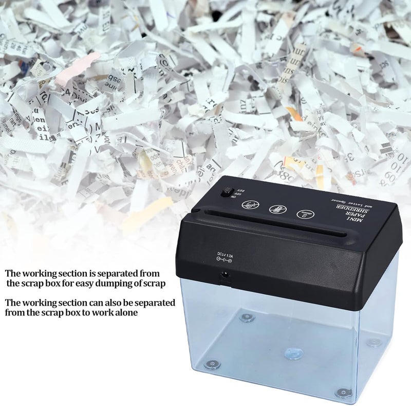 Portable Mini Paper Shredder USB, Compact Metal Knife Shredder, for Office School Home, Battery Powered - Image 3
