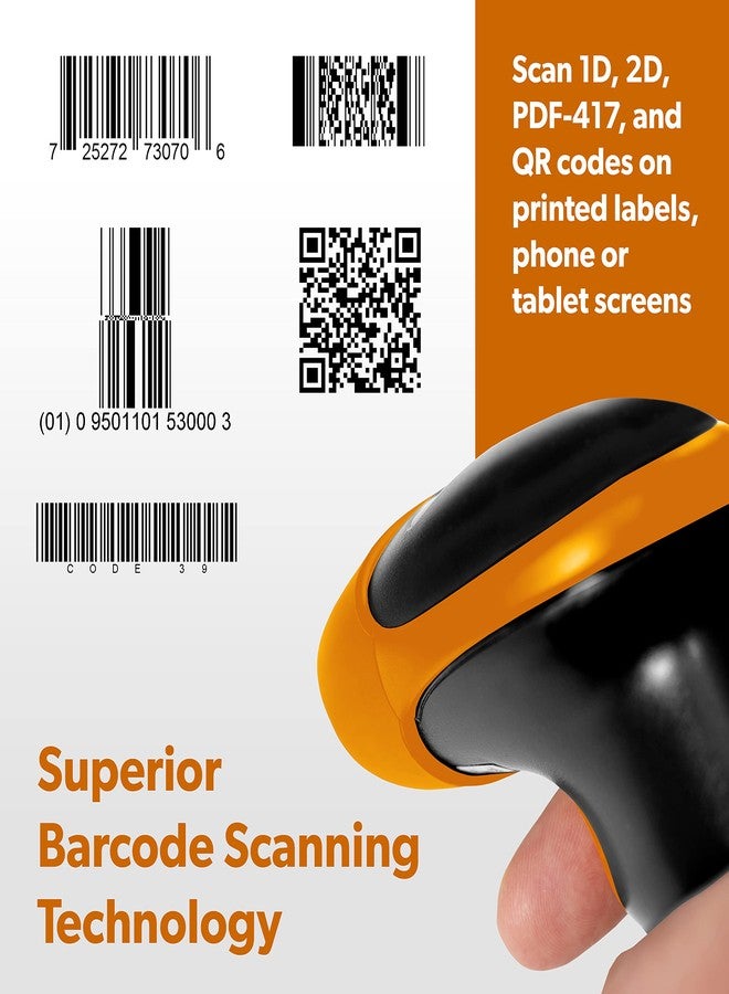 Ambir ماسح الباركود السلكي/USB AMBIR BR100: يدعم الباركود أحادي وثنائي الأبعاد، وPDF417، وQR. أنظمة التشغيل: ويندوز، ماك، لينكس، أندرويد. يقرأ: شاشات الهواتف/الأجهزة اللوحية، والباركود المجعد/منخفض الجودة. جهاز HID - التوصيل والتشغيل - أسود/برتقالي - Image 4