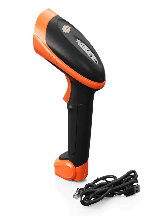 Ambir ماسح الباركود السلكي/USB AMBIR BR100: يدعم الباركود أحادي وثنائي الأبعاد، وPDF417، وQR. أنظمة التشغيل: ويندوز، ماك، لينكس، أندرويد. يقرأ: شاشات الهواتف/الأجهزة اللوحية، والباركود المجعد/منخفض الجودة. جهاز HID - التوصيل والتشغيل - أسود/برتقالي - Image 1