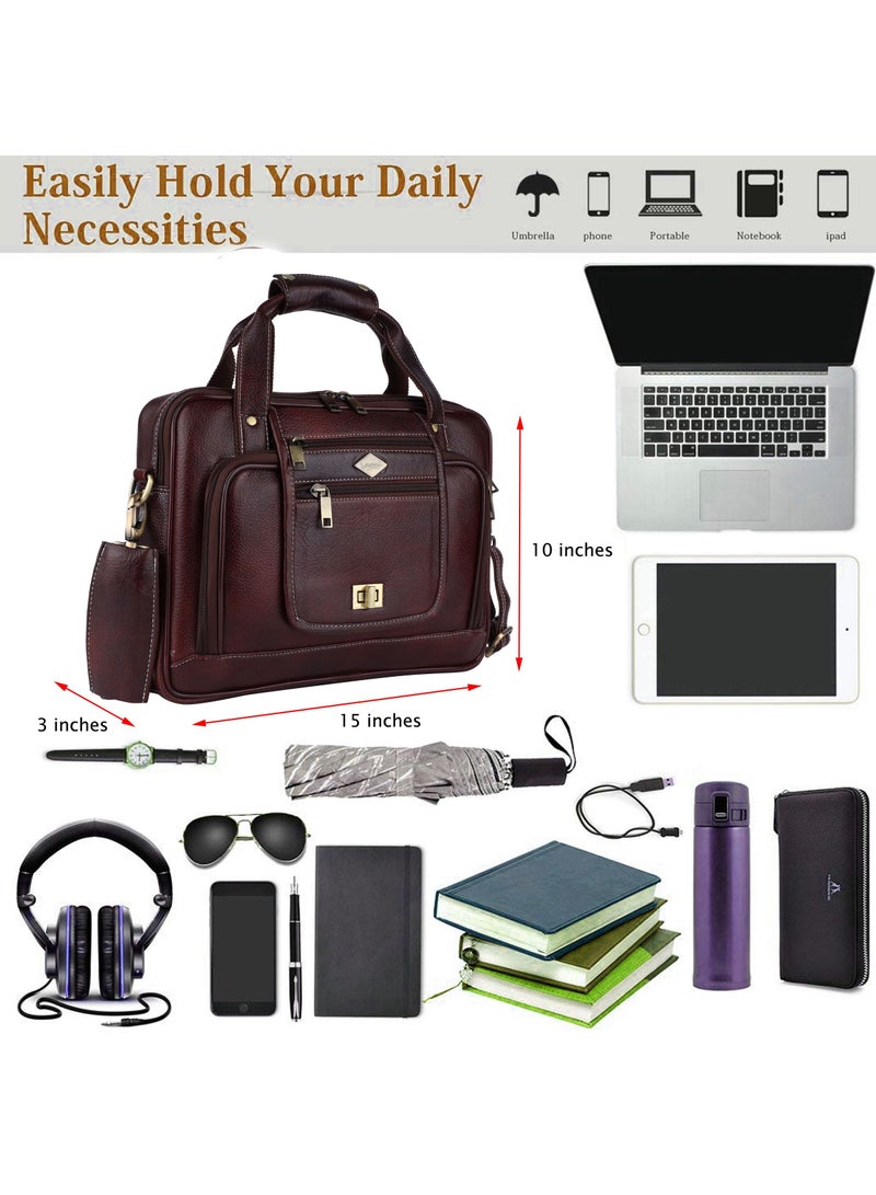 LAVERI LEATHER Genuine Leather Office And Travel Document Laptop bag - Style Code 423  - Image 2