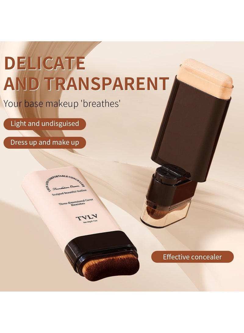 TVLV 2-in-1 Concealer & Foundation Stick – Full Coverage, Waterproof & Sweat-Resistant | Covers Dark Circles & Imperfections | Natural Flawless Finish04WHEAT - Image 4