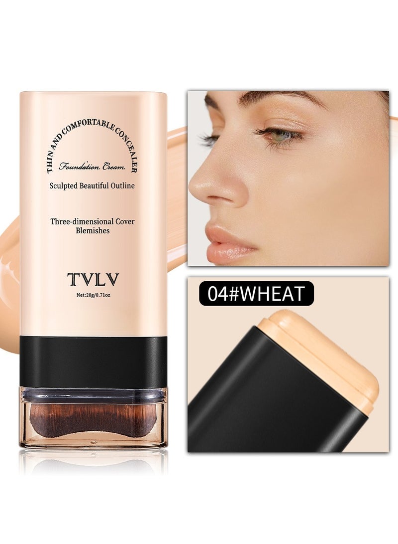TVLV 2-in-1 Concealer & Foundation Stick – Full Coverage, Waterproof & Sweat-Resistant | Covers Dark Circles & Imperfections | Natural Flawless Finish04WHEAT - Image 1