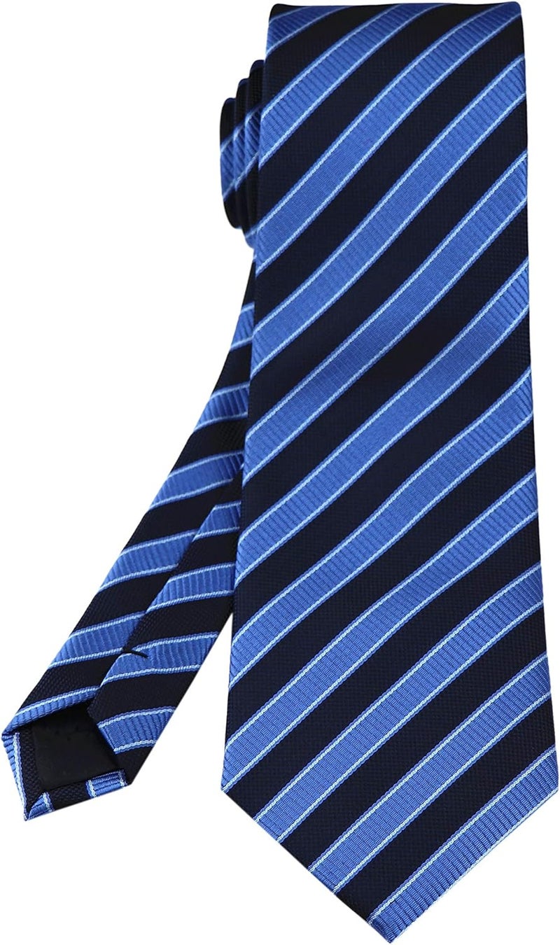 Secdtie Men's Classic Stripe Jacquard Woven Silk Tie Formal Party Suit Necktie - Image 4