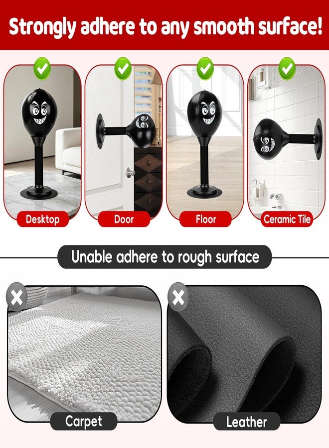 BYYNNE Desktop Punching Bag with Strong Suction Cup, Tabletop Stress Relief Boxing Ball for Office & Home, Portable Relaxation Tool, Fun Gift for Adults & Kids (Black) - Image 5