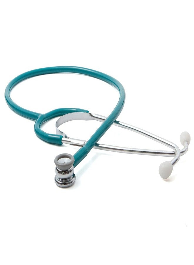 ادس سماعة طبية مزدوجة الرأس للفحص العام للأطفال من ADC Proscope 676، طولها 31 بوصة، لونها أزرق مخضر. - Image 1