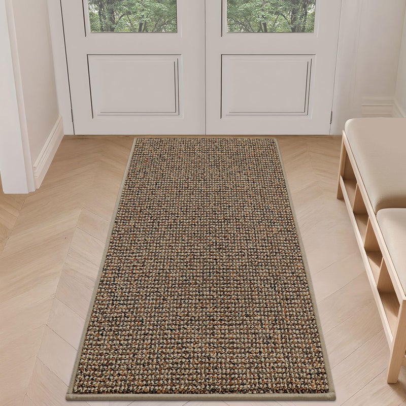 BEQHAUSE Dirt Trapper Door Mat 24" x 60", Non-Slip Washable Doormats Entrance Mat, Dirt Resistant and Absorbent Welcome Mat, Low Profile Floor Mats for Front Back Door and Entryway, Beige - Image 1