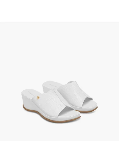 Paprika Women's Textured Slip-On Sandals with Wedge Heel