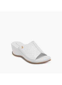 Paprika Women's Textured Slip-On Sandals with Wedge Heel  - Image 2