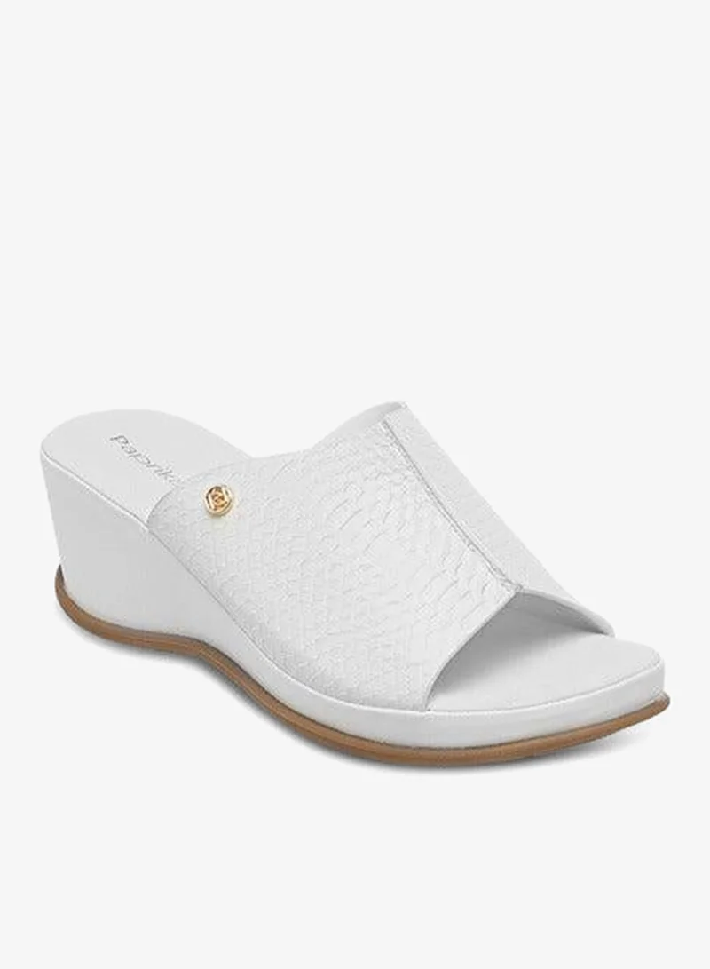 Women's Textured Slip-On Sandals with Wedge Heel