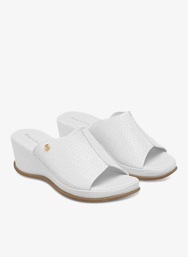 Women's Textured Slip-On Sandals with Wedge Heel