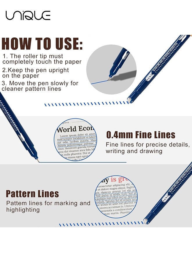 Unique 8Pcs Colored Curve Pens, Dual Tip Pens with 6 Different Curve Shapes & 8 Colors Fine Tips, Planner Pens For Writing Journaling Note Taking Drawing Scrapbook Art School Supplies - Image 2