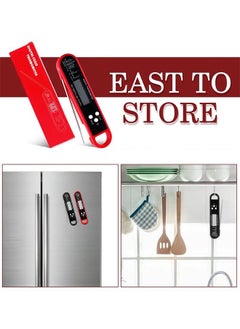 Lemon Meat Thermometer Digital, for Grilling and Cooking, Waterproof Ultra-Fast Instant Read Food thermometers with Backlight & Calibration for Kitchen, Deep Fry, BBQ, Grill LCD(Red)  - Image 4