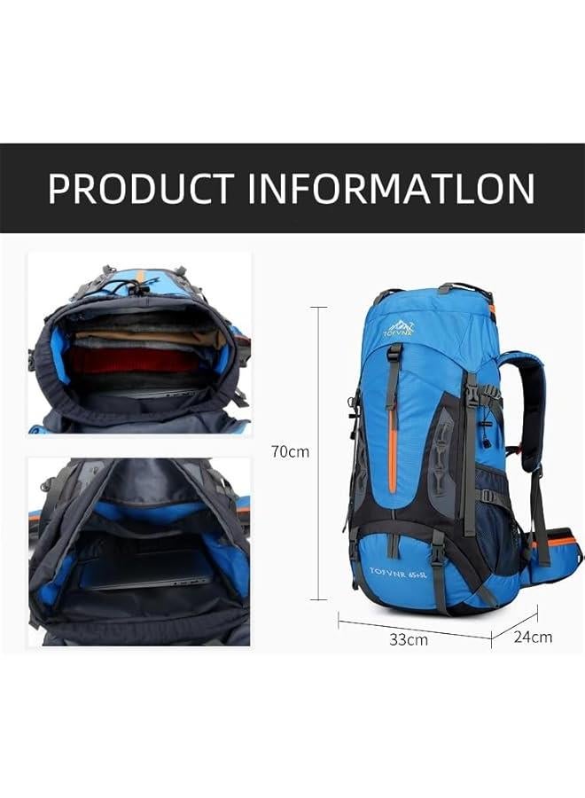 HOOKOR 70L Camping Hiking Backpack, Outdoor Sport Travel Backpack Foldable Lightweight Water Resistant Large Capacity Daypack for Hiking Camping Cycling Climbing Travelling - Image 2