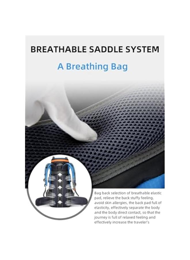 HOOKOR 70L Camping Hiking Backpack, Outdoor Sport Travel Backpack Foldable Lightweight Water Resistant Large Capacity Daypack for Hiking Camping Cycling Climbing Travelling - Image 5