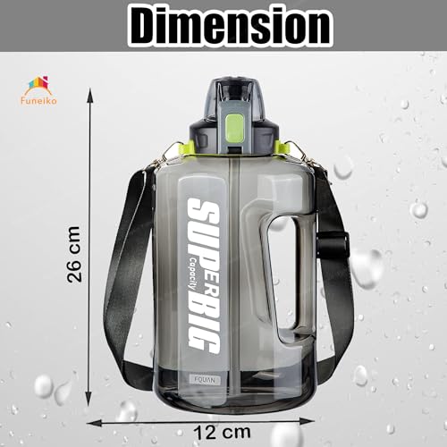 Funeiko Polypropylene Sports Water Bottle - Large Capacity Protein Shaker, Leakproof 1.5 L Gallon For Gym, BPA Free, Multicolor - Image 2