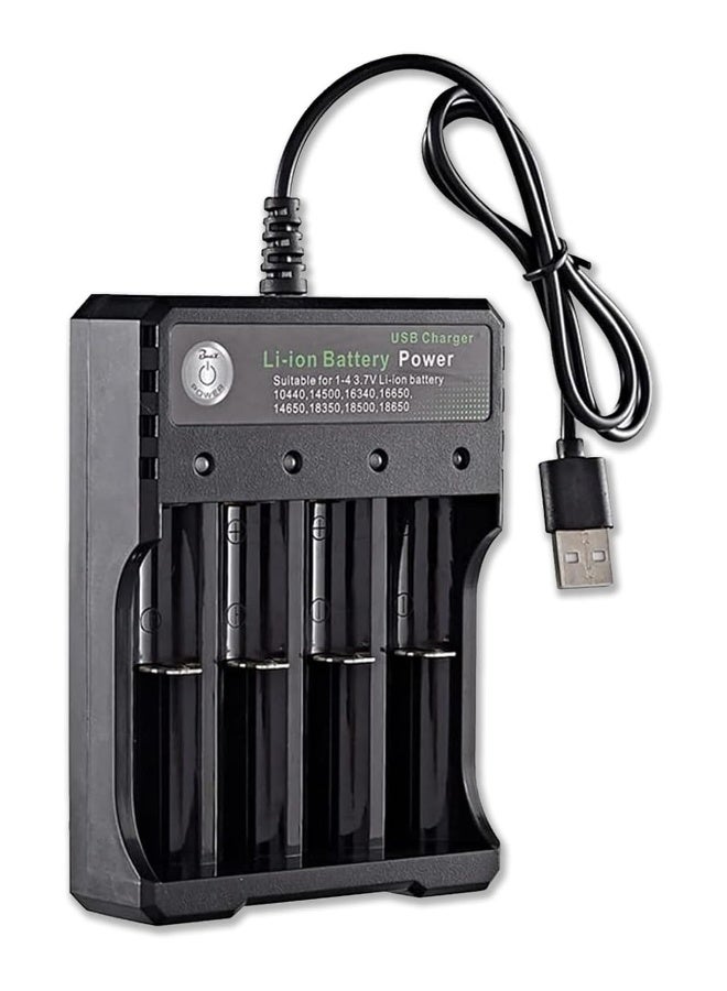 18650 Battery Charger 4 Slot, Battery Charger for 18650 Rechargeable Batteries, Universal Smart LED Display, 18650 Charger, UK Lithium Battery Charger, 3.7V with Micro USB 18350 14500 (No Battery)  - Image 1