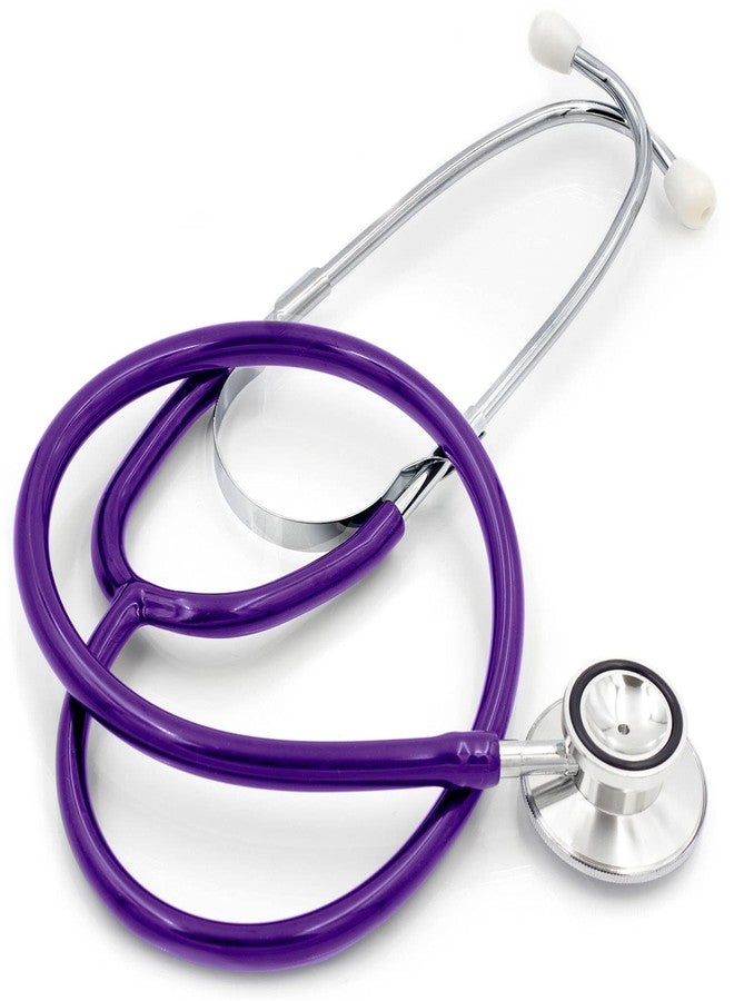 MABIS Stethoscope, Adult Dual Head to Listen to Sounds from Large Organs or Specific Areas of The Body with Large Diaphragm for High or Low Frequencies, 22 Inch Y Tubing, Purple - Image 1