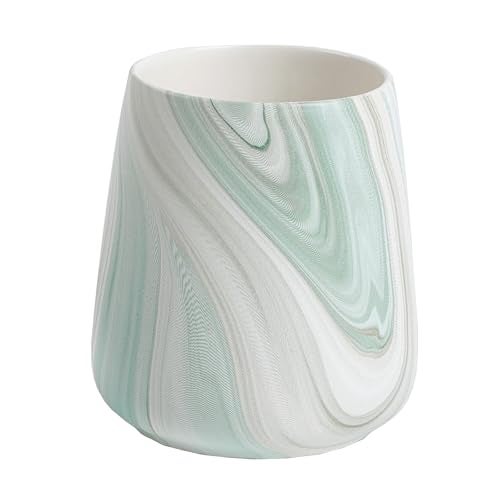 Eyrozia Marble Green Toothbrush Holder for Bathroom - Ceramic Tooth Brushing Holders, Toothbrush Cup, Toothpaste Organizer for Bathroom Countertop, Makeup Brush Holder, Pen Holder for Home Desktop Storage - Image 1