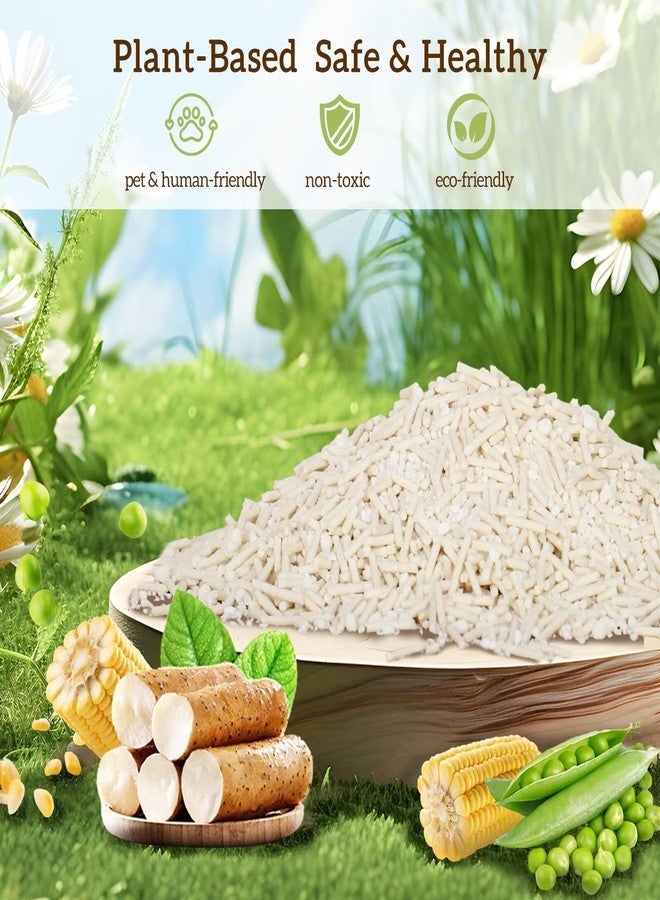 kubvici EZSKUUP Non-Stick Bottom Tofu Cat Litter Mix Cassava, Strong Clumping Low Tracking Kitty Litter, Natural Biodegradable Litter, Plant Odor Control, Low Dust Easy to Scoop, 9Lb - Image 5