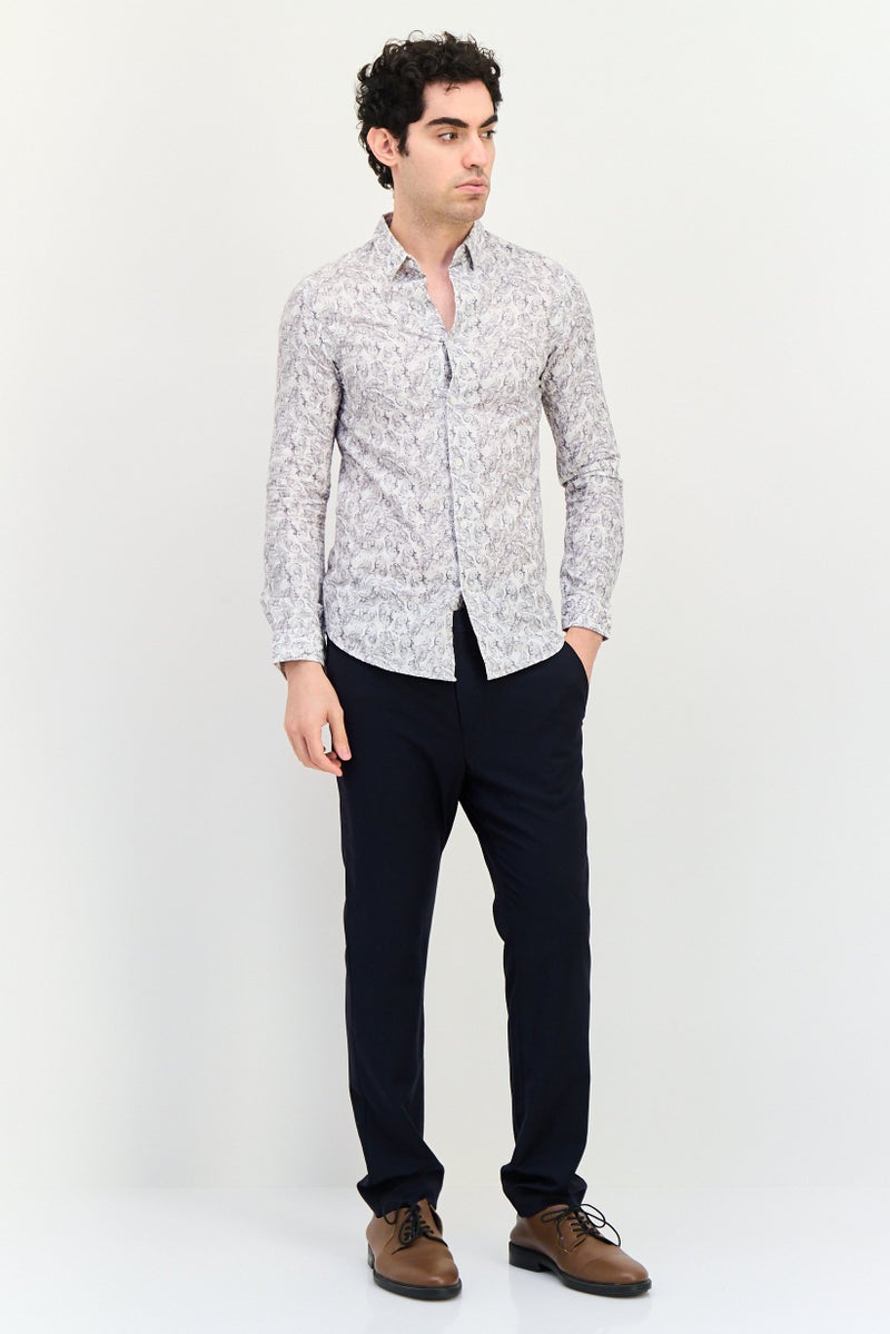 JACK & JONES Men Regular Fit Paisley Pattern Long Sleeve Shirt, Multicolor - Image 2