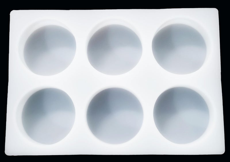 Fuehbur Six-3-inch-Circle Car Freshies Mold, 6-Round Shape 6-in-1 Freshie-Silicone Mouldã€Diameter: 3 inchesã€‘, Mold's Thickness: 3mm, Mold's Weight: 260gã€Thickened Designã€‘ - Image 1
