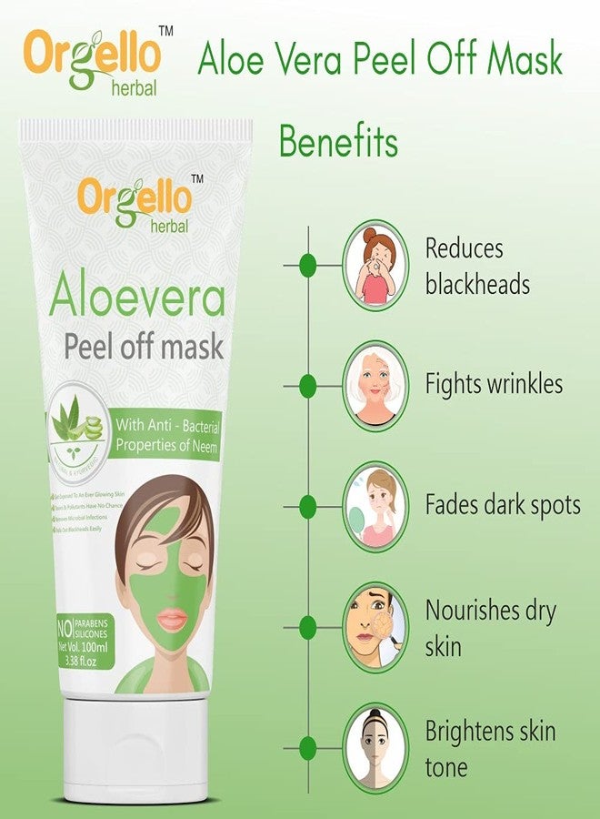 Orgello Aloe Vera Peel Off Mask 1 x 100g + Vitamin C Toner 1 x 100ml + Cucumber Toner 1 x 100 ml | Pack of 3 - Image 4