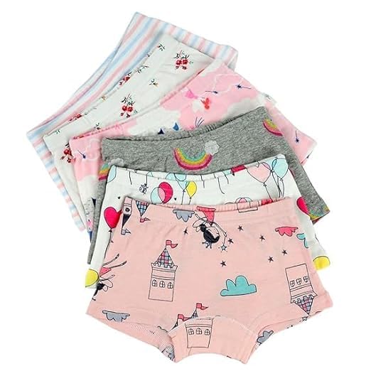TEDDYIFY Girls Cotton Underwear Soft Girls Shorts Kids Boxer Briefs Panties (Assorted Prints and Color as per Availability) (Pack of 5) (8-10Years, Melody and Prints) - Image 3