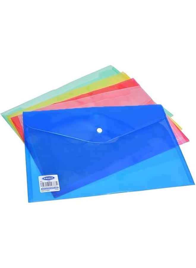 بريما مجلدات ملفات Prima A4 بلاستيكية لحفظ المستندات والأوراق المدرسية والمكتبية (عبوة من 5 قطع) متعددة الألوان - Image 4