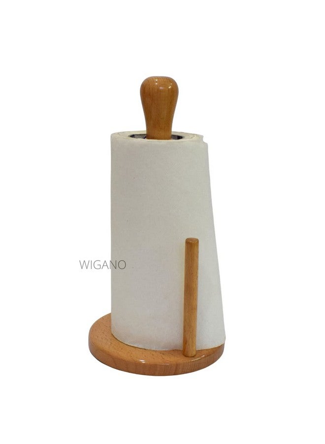 Wigano WIGANO Wooden Paper Towel Holder Stand Wooden Tissue Holder Toilet Paper Holder for Home, Kitchen, Hotels & Offices Standard Brown Color 1 Piece  - Image 3