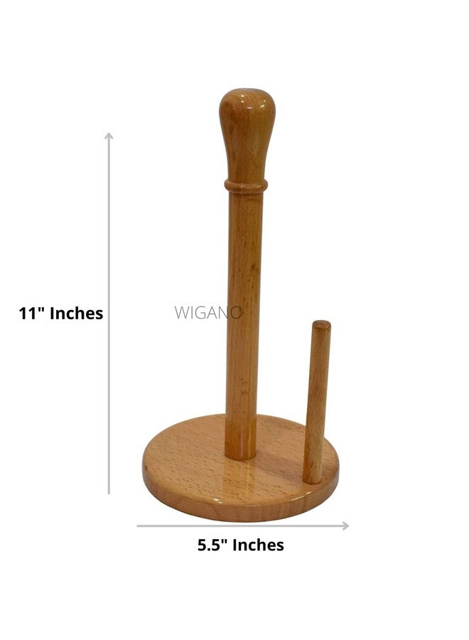 Wigano WIGANO Wooden Paper Towel Holder Stand Wooden Tissue Holder Toilet Paper Holder for Home, Kitchen, Hotels & Offices Standard Brown Color 1 Piece  - Image 4