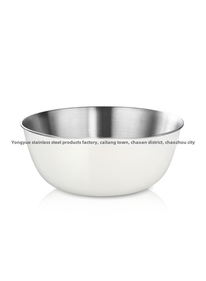 304 Stainless Steel Scaled Salad Basin Kitchen Baking Cream Breeze Egg Basin Japanese Style Color Spray Mixing And Basin-Specifications:304 Stainless Steel Beige-Color:28cm  - Image 1