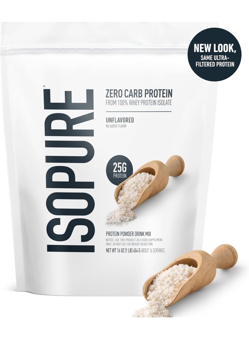 آيزوبيور مسحوق بروتين مصل اللبن المعزول النقي 100% من Isopure Zero Carb، خالٍ من اللاكتوز، خالٍ من الغلوتين، مع فيتامينات، بدون نكهة، 25 غرام من البروتين لكل حصة، 1 رطل، 16 حصة (قد يختلف التغليف) - Image 2