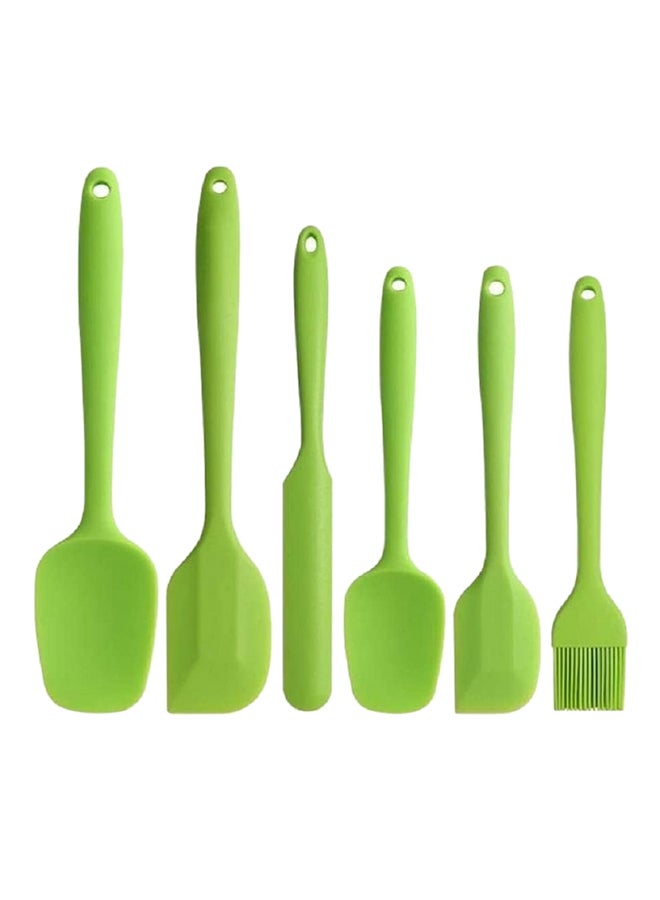 6-Piece Flexible Non-Stick Heat Resistant Silicone Spatula Set for Cooking, Baking and Mixing, Green - Image 4