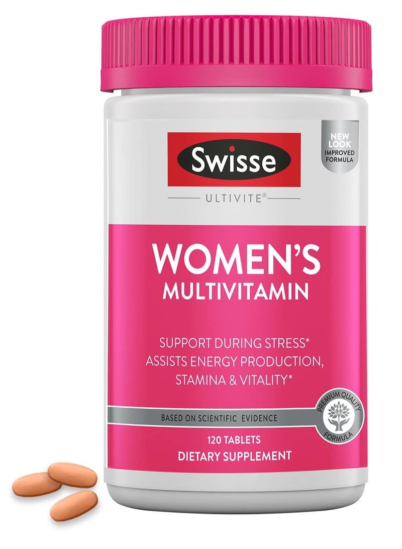 Swisse Daily Multivitamin for Women Energy, Stress & Immune Support 120 Tablets 4 Months Supply - Image 1